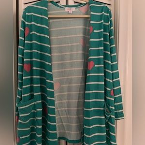 Lularoe Carolina - green, white and pink